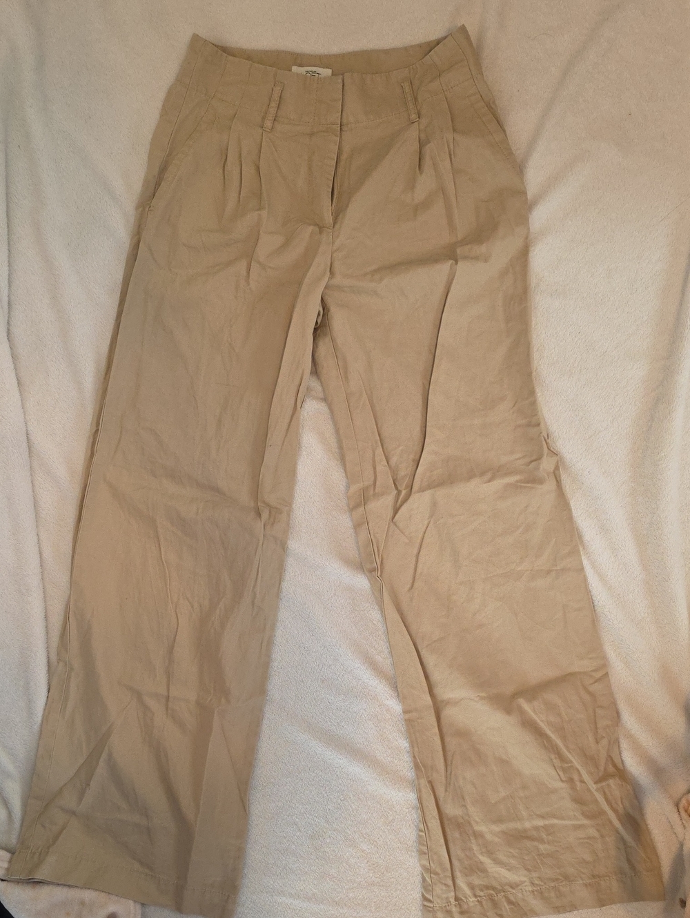 Ann Taylor Straight-Leg Khaki Pants - Neutral Beige